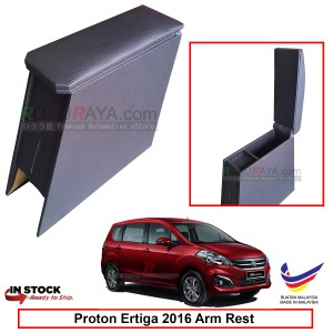 Proton Ertiga 2016 4' Plywood PVC Armrest Center Console Box (Black)